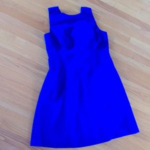 Royal Blue short cocktail dress. Covered buttons
